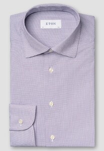 Eton Four-Way Stretch Micro Pattern Shirt Purple