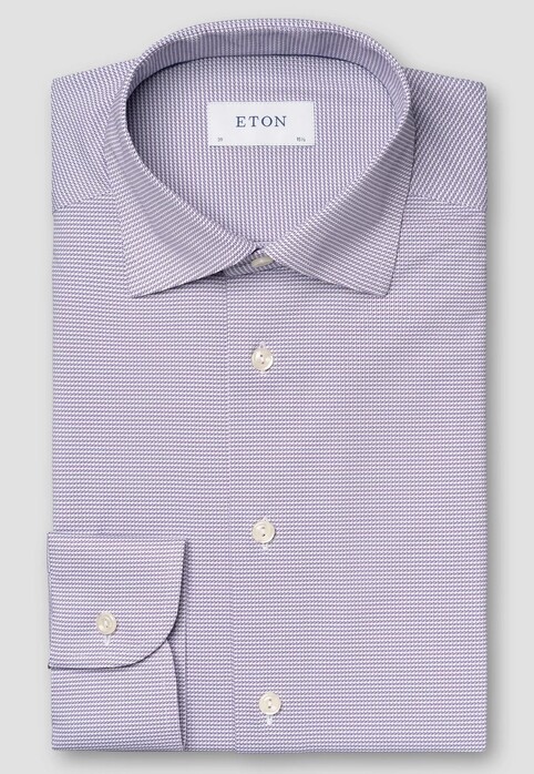 Eton Four-Way Stretch Micro Pattern Shirt Purple