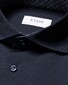 Eton Four-Way Stretch Subtle Geometric Contrast Details Shirt Navy