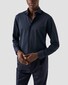 Eton Four-Way Stretch Subtle Geometric Contrast Details Shirt Navy
