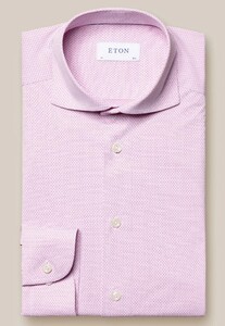 Eton Four-Way Stretch Subtle Micro Pattern Weave Shirt Pink