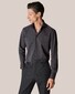 Eton Four-Way Stretch Tone-on-Tone Button Thread Shirt Black