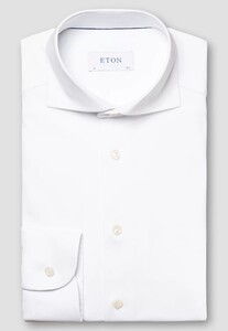 Eton Four-Way Stretch Uni Wide-Spread Collar Shirt White