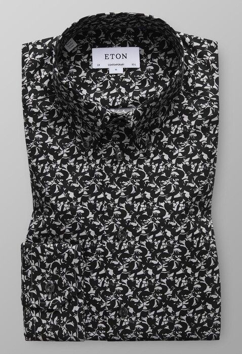 Eton Fox Shirt Overhemd Licht Grijs Melange
