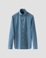 Eton Garment Washed Lightweight Denim Twill Overhemd Blauw