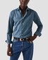 Eton Garment Washed Lightweight Denim Twill Shirt Blue