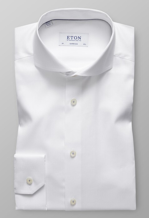 Eton Geborduurd Uni Overhemd Wit