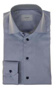 Eton Geometric Effect Signature Twill Shirt Overhemd Licht Blauw