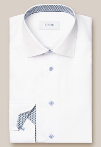 Eton Geometric Effect Signature Twill Shirt Overhemd Wit