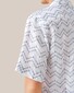 Eton Geometric Embroidery Linen Resort Shirt White