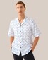 Eton Geometric Embroidery Linnen Resort Overhemd Wit