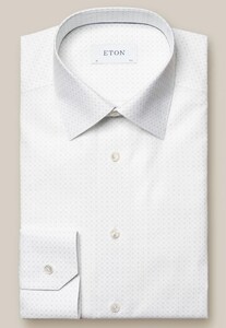 Eton Geometric Glitter Fine Pattern Evening Signature Poplin Shirt White