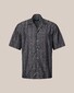 Eton Geometric Jacquard Denim Resort Shirt Dark Navy