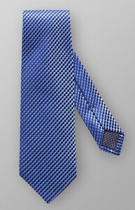 Eton Geometric Mini Check Tie Dark Evening Blue