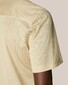 Eton Geometric Pattern Jacquard Filo di Scozia Jersey Cotton Poloshirt Beige