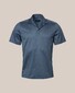 Eton Geometric Pattern Jacquard Filo di Scozia Jersey Cotton Poloshirt Navy