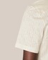 Eton Geometric Pattern Jacquard Filo di Scozia Jersey Cotton Poloshirt Off White