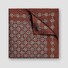 Eton Geometric Pattern Oxford Silk Weave Pocket Square Dark Brown Melange