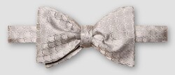 Eton Geometric Pattern Pure Silk Self Tied Bow Tie Light Grey