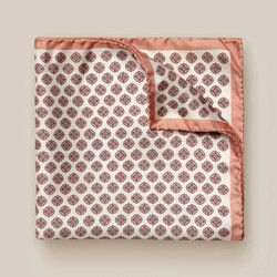 Eton Geometric Pattern Silk Pochet Oranje