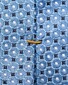 Eton Geometric Pattern Silk Rich Texture Tie Blue