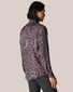Eton Geometric Pattern Silk Twill Overhemd Burgundy