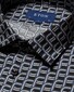 Eton Geometric Pattern Silk Twill Overhemd Navy