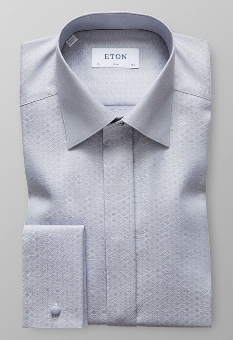 Eton Geometrical Jacquard Weave Shirt White Melange