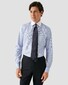 Eton Giza 45 Cotton Twill Contrast Collar Mother of Pearl Buttons Overhemd Blauw