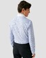 Eton Giza 45 Cotton Twill Contrast Collar Mother of Pearl Buttons Shirt Blue