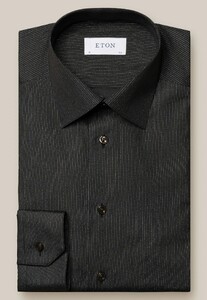 Eton Glitter Striped Signature Poplin Shirt Black