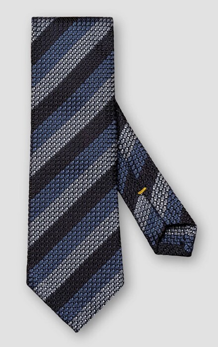 Eton Grenadine Silk Diagonal Pattern Tie Navy