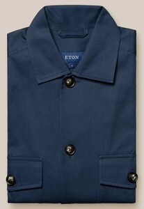 Eton Heavy Cotton Twill Uni Double Chest Pockets Overshirt Donker Blauw