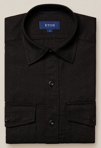 Eton Heavy Dobby Fine Texture Overshirt Black