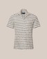 Eton Heavy Knit Piqué 3D-Look Stripes Organic Cotton Polo Wit