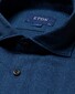 Eton Herrinbone Lightweight Flanel Overhemd Donker Blauw