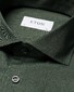 Eton Herringbone Fine Cotton Flanel Overhemd Donker Groen