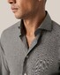 Eton Herringbone Fine Cotton Flannel Shirt Mid Grey