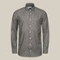 Eton Herringbone Fine Cotton Flannel Shirt Mid Grey