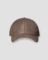 Eton Herringbone Linen Wool Baseball Cap Brown