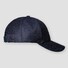 Eton Herringbone Linen Wool Baseball Cap Navy