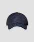 Eton Herringbone Linen Wool Baseball Cap Navy