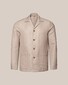 Eton Herringbone Linen Wool Cashmere Overshirt Licht Bruin