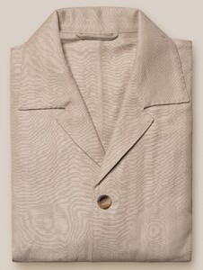 Eton Herringbone Linen Wool Cashmere Overshirt Light Brown