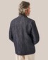 Eton Herringbone Linen Wool Cashmere Overshirt Navy