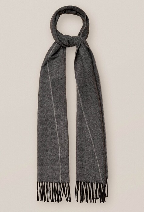 Eton Herringbone Pattern Scarf Grey