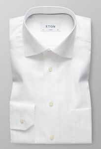 Eton Herringbone Twill Overhemd Wit