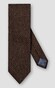 Eton Herringbone Wool Cotton Silk Tie Dark Brown Melange