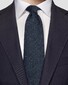 Eton Herringbone Wool Cotton Silk Tie Navy