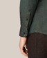 Eton Herringbone Woven Pattern Soft Brushed Lightweight Flanel Overhemd Donker Groen